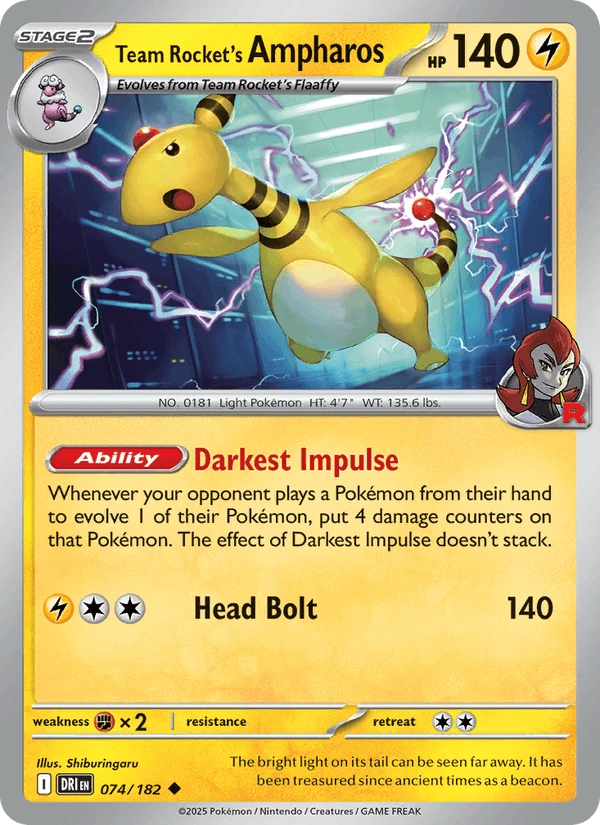 Team Rocket's Ampharos #74
