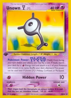 Unown Y 1st Edition