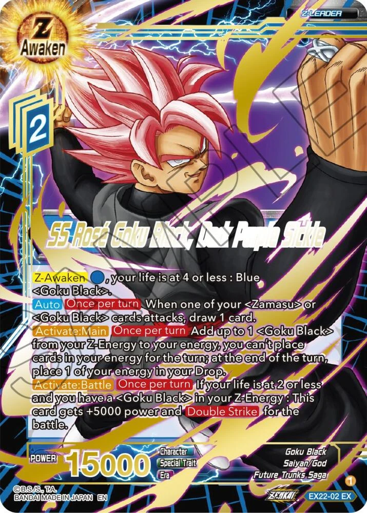 SS Rose Goku Black, Dark Purple Sickle [Gold Stamped] #EX22-02