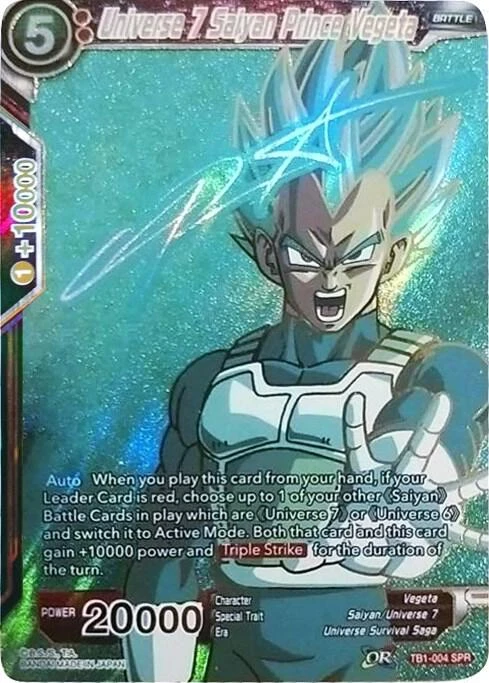 Universe 7 Saiyan Prince Vegeta [SPR] #TB1-004