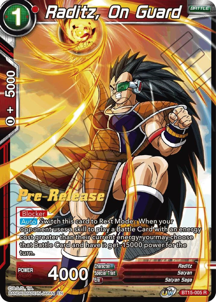 Raditz, On Guard [Pre-Release] #BT15-005
