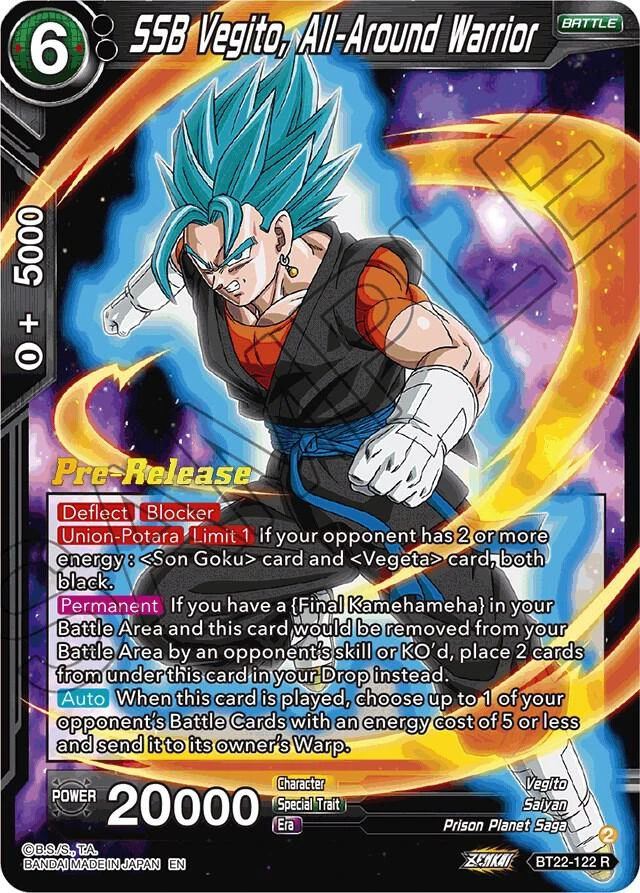 SSB Vegito, All-Around Warrior [Pre-Release] #BT22-122