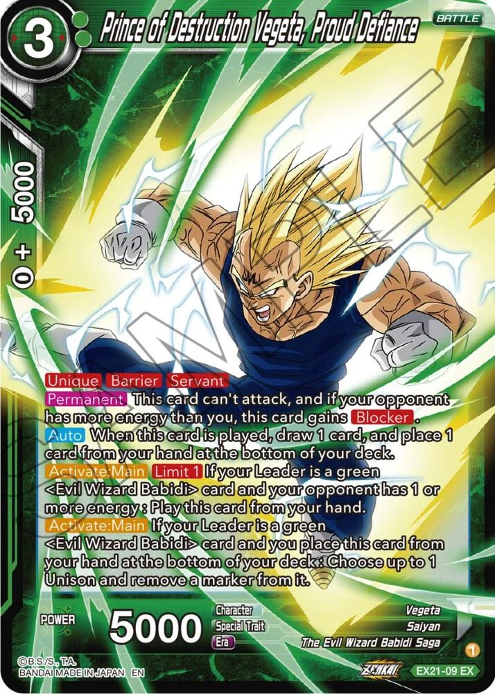 Prince of Destruction Vegeta, Proud Defiance #EX21-09