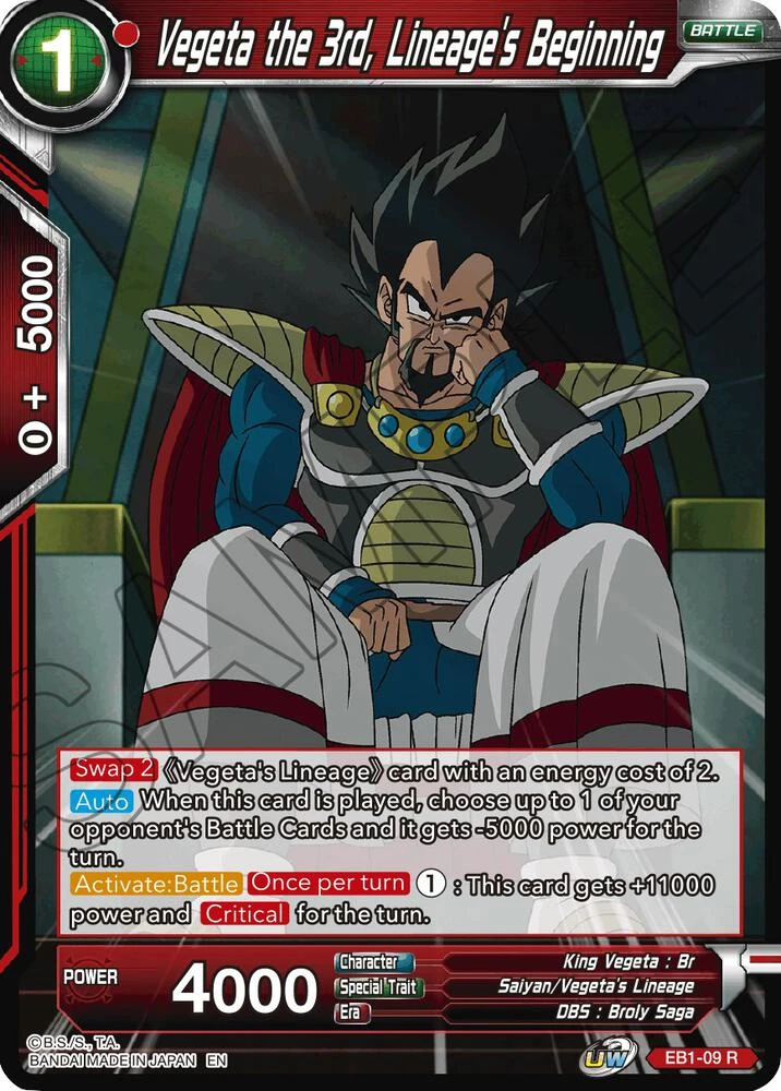 Vegeta the 3rd, Lineage's Beginning #EB1-09