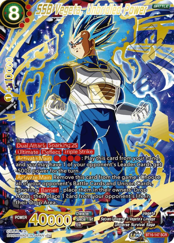 SSB Vegeta, Unbridled Power #BT16-147