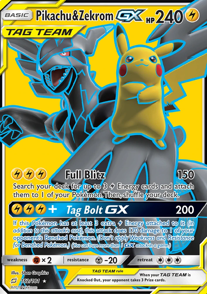 Pikachu & Zekrom Gx #162