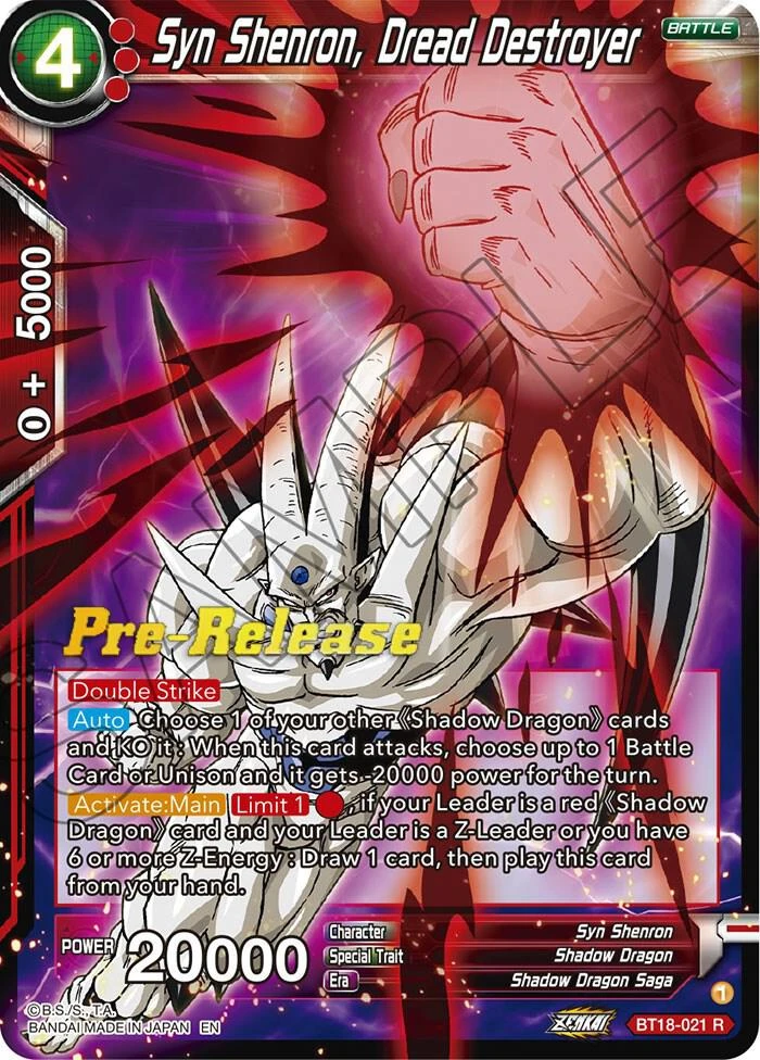 Syn Shenron, Dread Destroyer [Pre-Release] #BT18-021