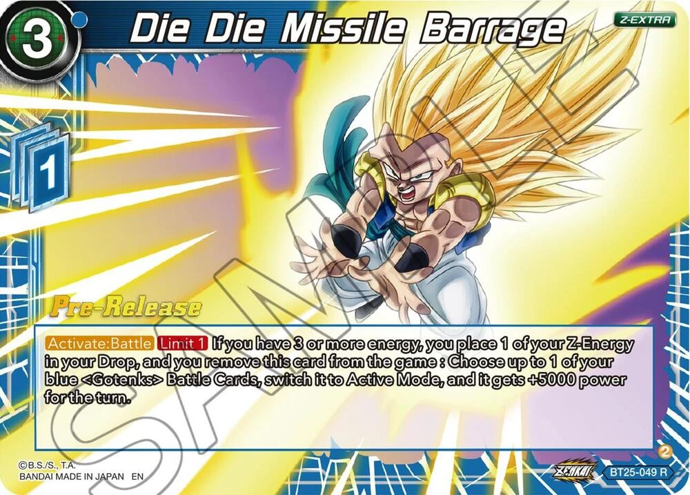 Die Die Missile Barrage [Pre-Release] #BT25-049