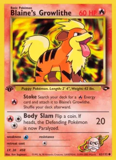 Blaine's Growlithe 1st Edition