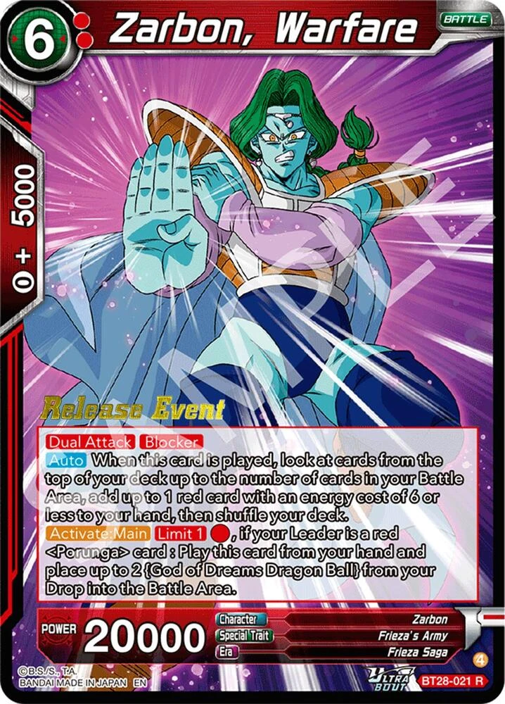 Zarbon, Warfare [Release Event] #BT28-021