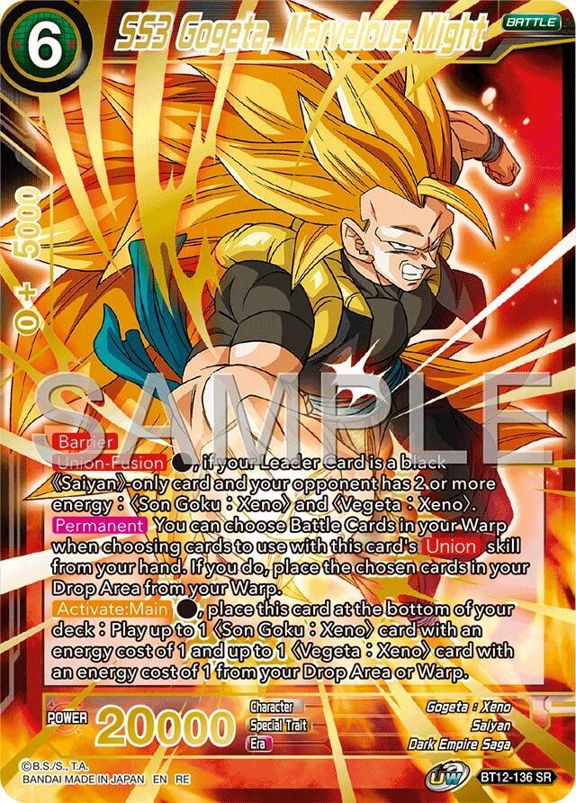 SS3 Gogeta, Marvelous Might [Reprint] #BT12-136