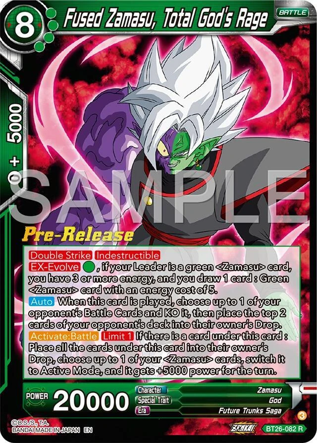 Fused Zamasu, Total God's Rage [Pre-Release] #BT26-082
