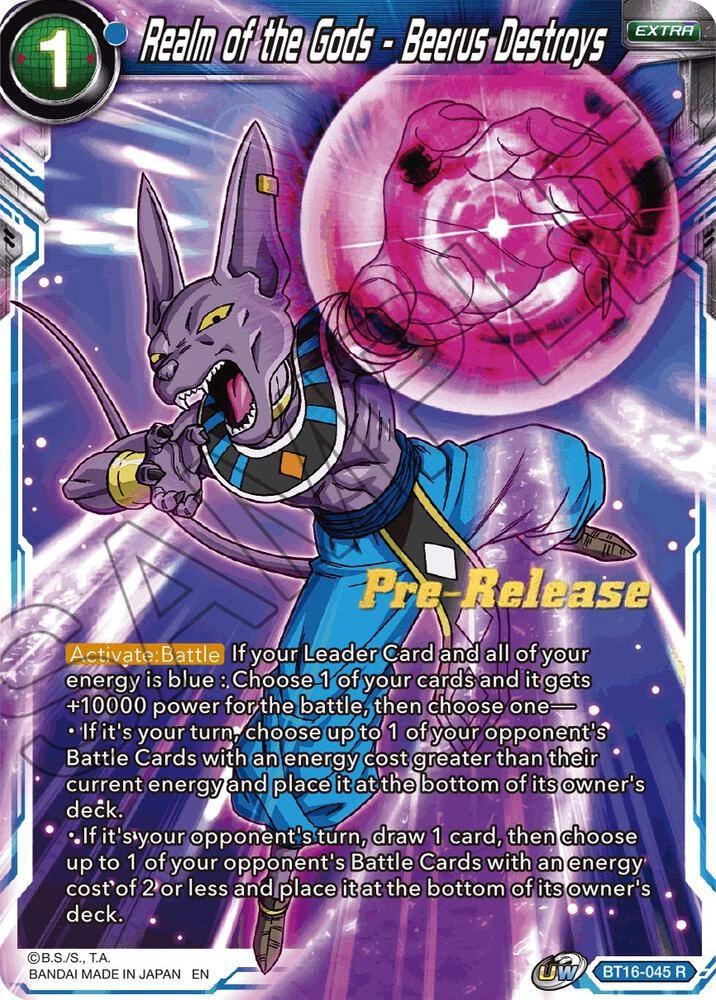 Realm of the Gods - Beerus Destroys [Pre-Release] #BT16-045