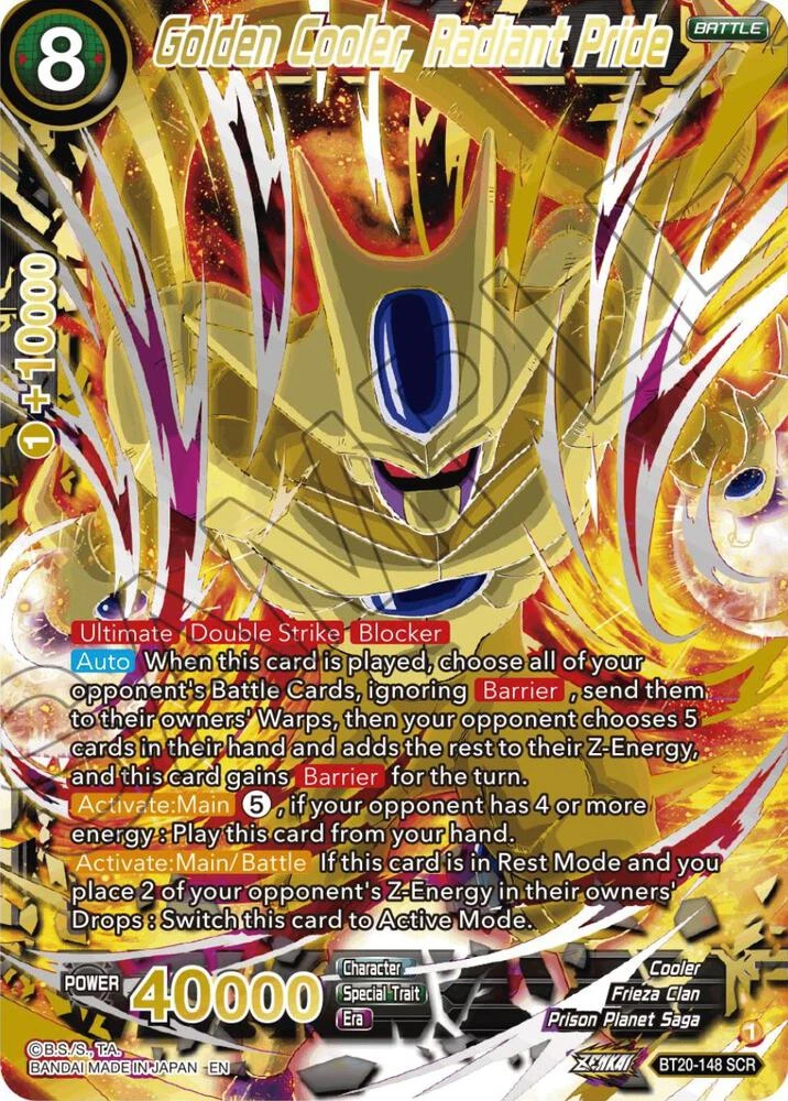 Golden Cooler, Radiant Pride [Alternate Art] #BT20-148