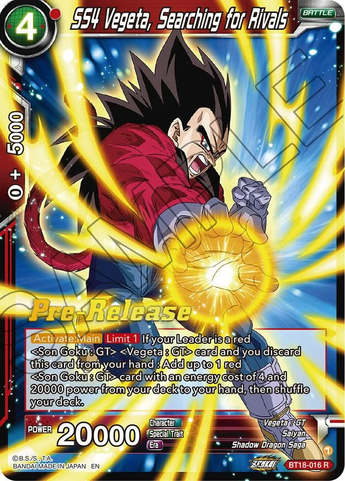 SS4 Vegeta, Searching for Rivals [Pre-Release] #BT18-016
