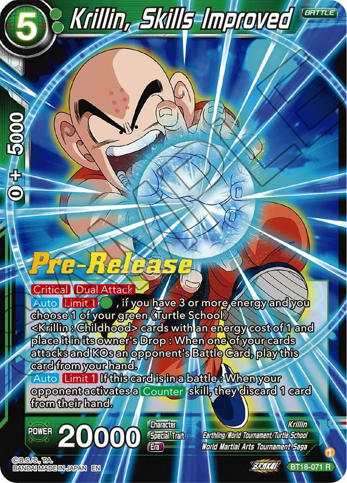 Krillin, Skills Improved [Pre-Release] #BT18-071
