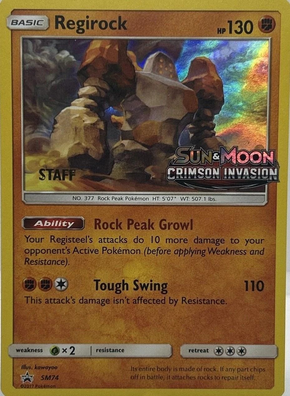 Regirock Prerelease Staff #SM74