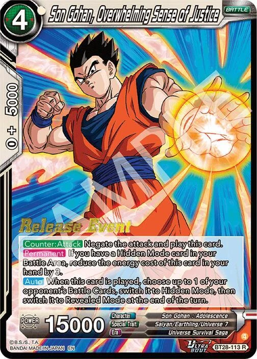 Son Gohan, Overwhelming Sense of Justice [Release Event] #BT28-113