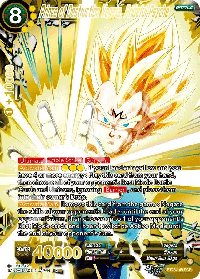Prince of Destruction Vegeta, Prideful Psyche #BT28-149