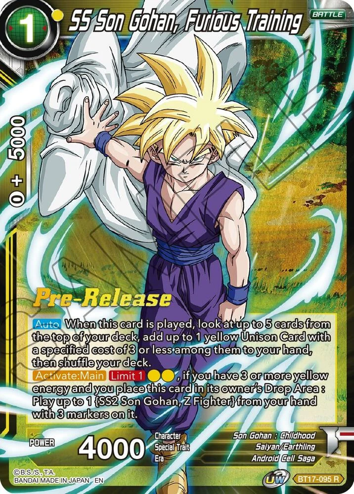 SS Son Gohan, Furious Training [Pre-Release] #BT17-095