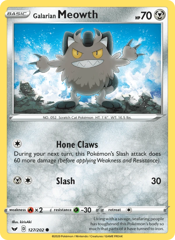Galarian Meowth Reverse Holo #127