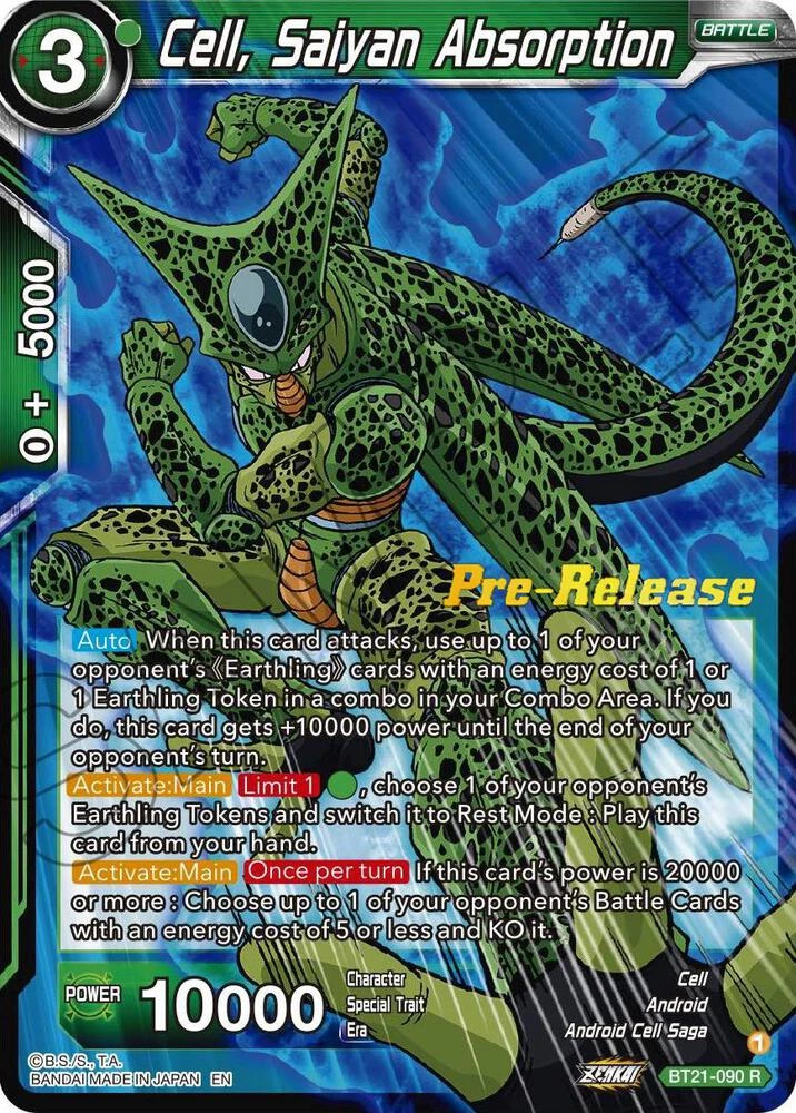 Cell, Saiyan Absorption [Pre-Release] #BT21-090