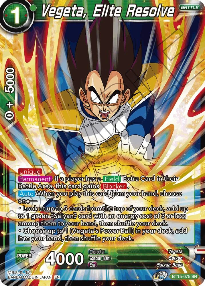 Vegeta, Elite Resolve #BT15-075