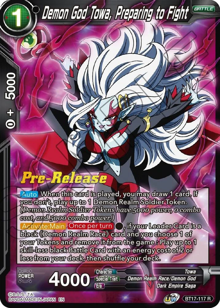 Demon God Towa, Preparing to Fight [Pre-Release] #BT17-117