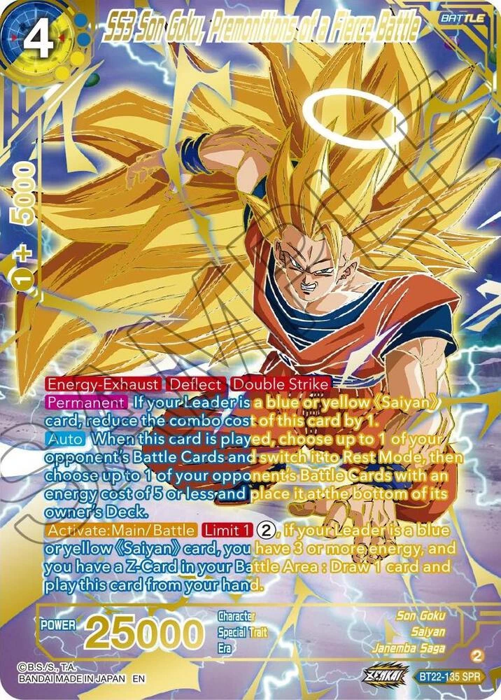SS3 Son Goku, Premonitions of a Fierce Battle [SPR] #BT22-135