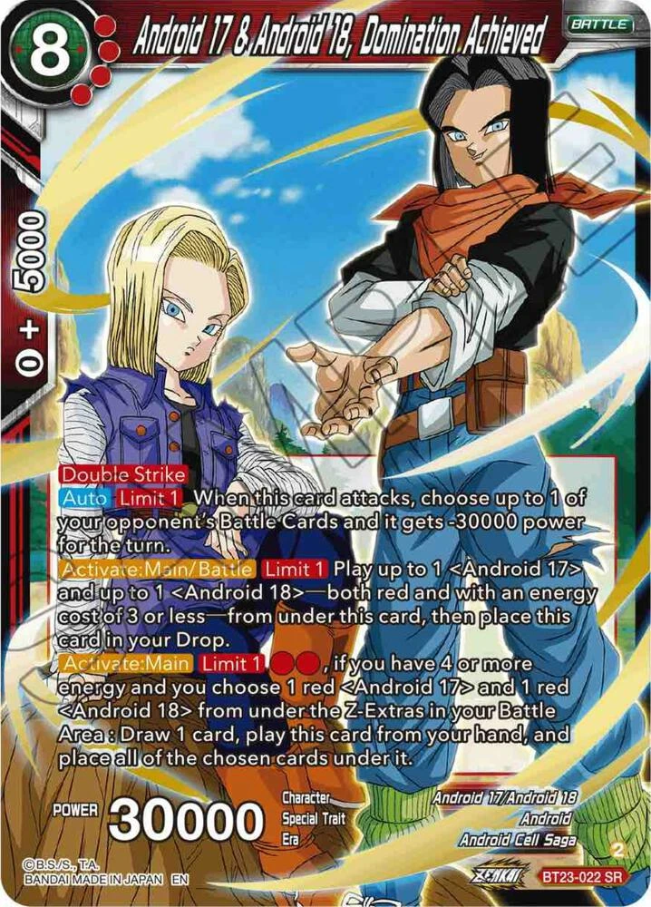 Android 17 & Android 18, Domination Achieved #BT23-022
