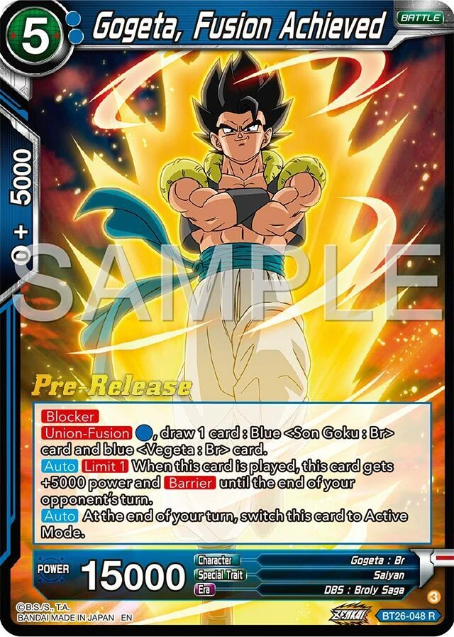 Gogeta, Fusion Achieved [Pre-Release] #BT26-048