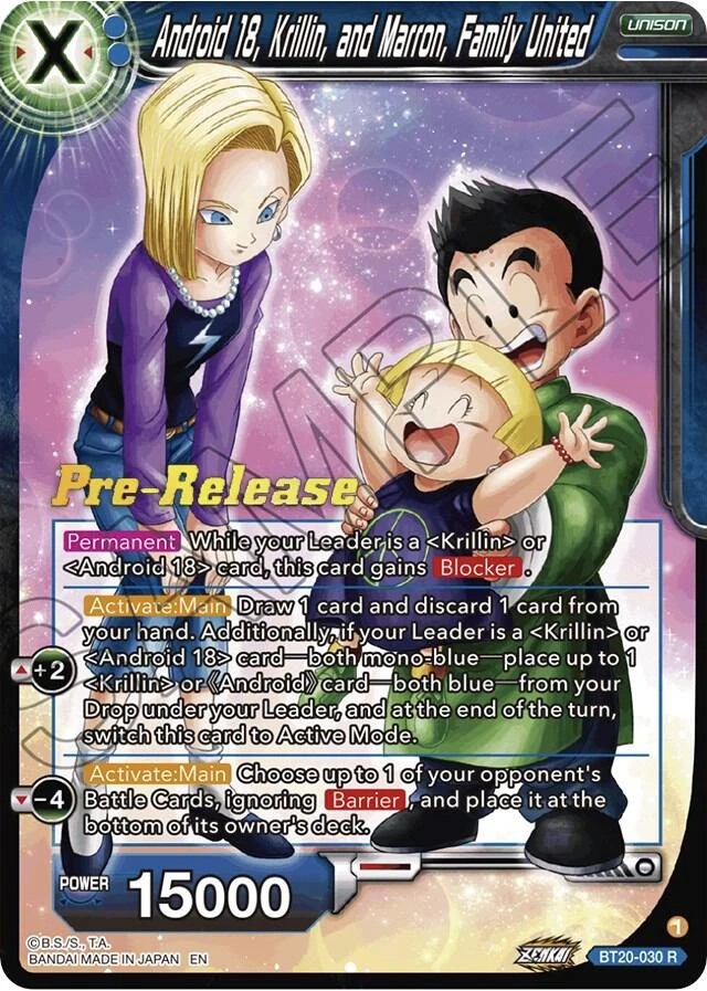 Android 18, Krillin, and Maron, Family United [Pre-Release] #BT20-030