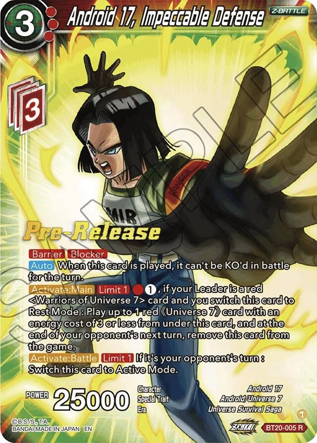 Android 17, Impeccable Defense [Pre-Release] #BT20-005