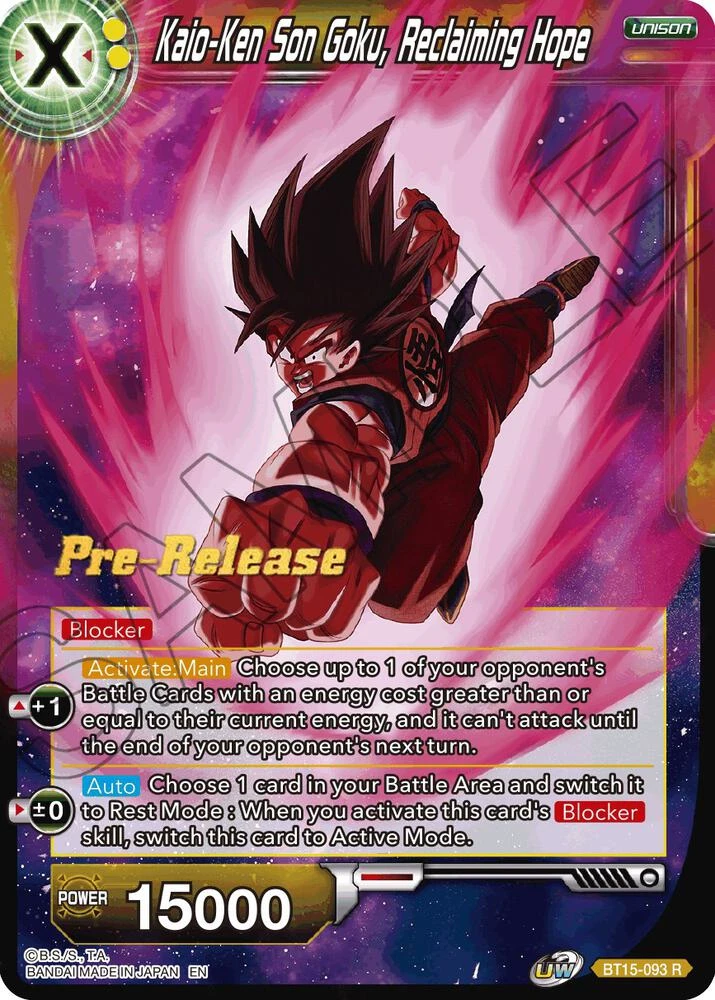 Kaio-Ken Son Goku, Reclaiming Hope [Pre-Release] #BT15-093