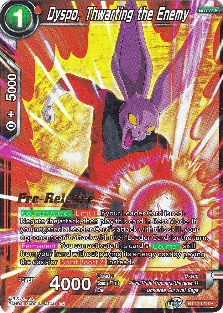 Dyspo, Thwarting the Enemy [Pre-Release] #BT14-019