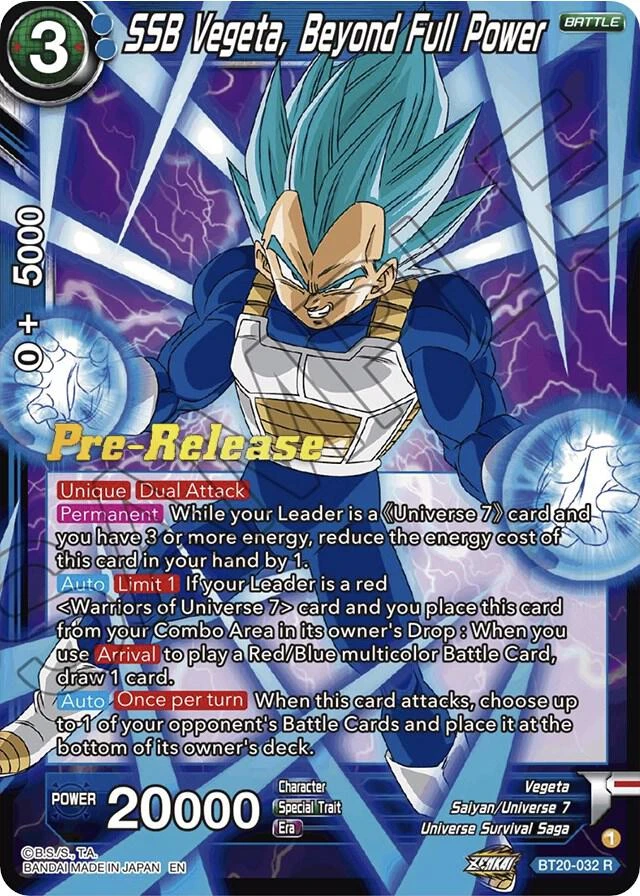 SSB Vegeta, Beyond Full Power [Pre-Release] #BT20-032