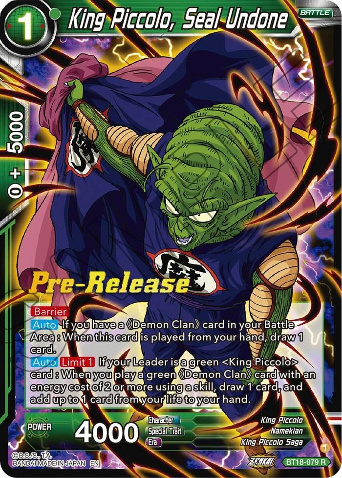 King Piccolo, Seal Undone [Pre-Release] #BT18-079