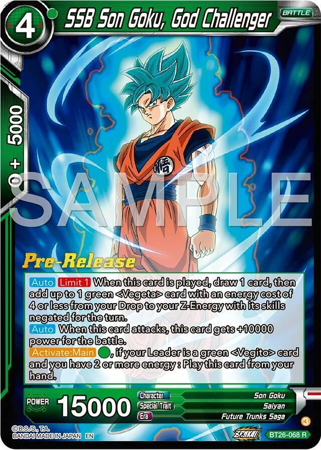 SSB Son Goku, God Challenger [Pre-Release] #BT26-068