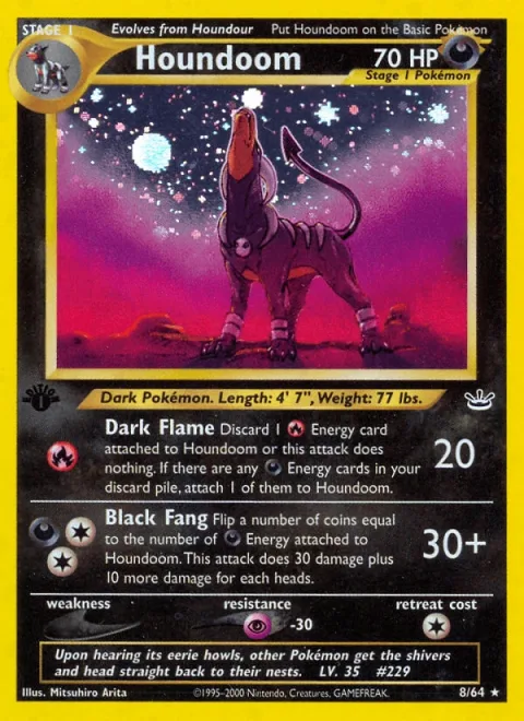 Houndoom 1st Edition Double Holo Error