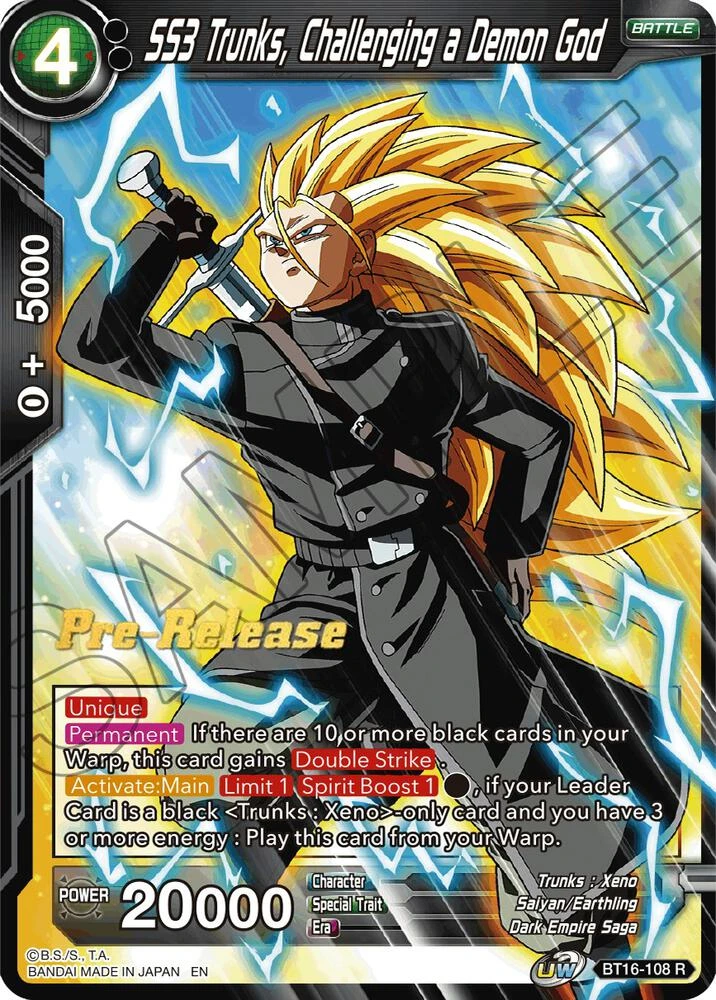 SS3 Trunks, Challenging a Demon God [Pre-Release] #BT16-108