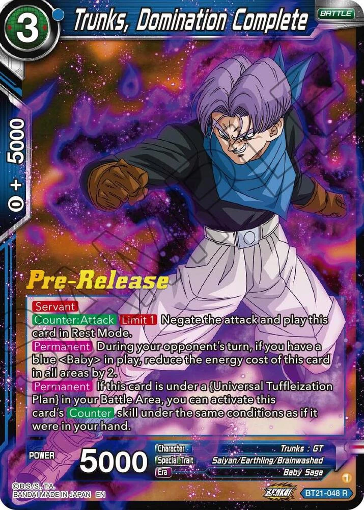 Trunks, Domination Complete [Pre-Release] #BT21-048