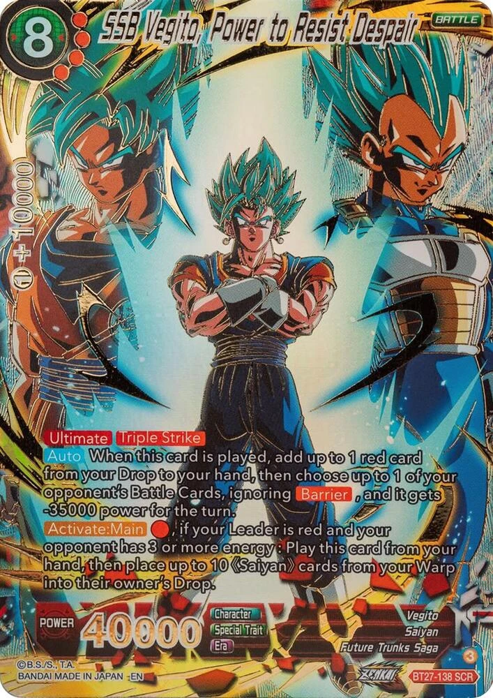 SSB Vegito, Power to Resist Despair #BT27-138