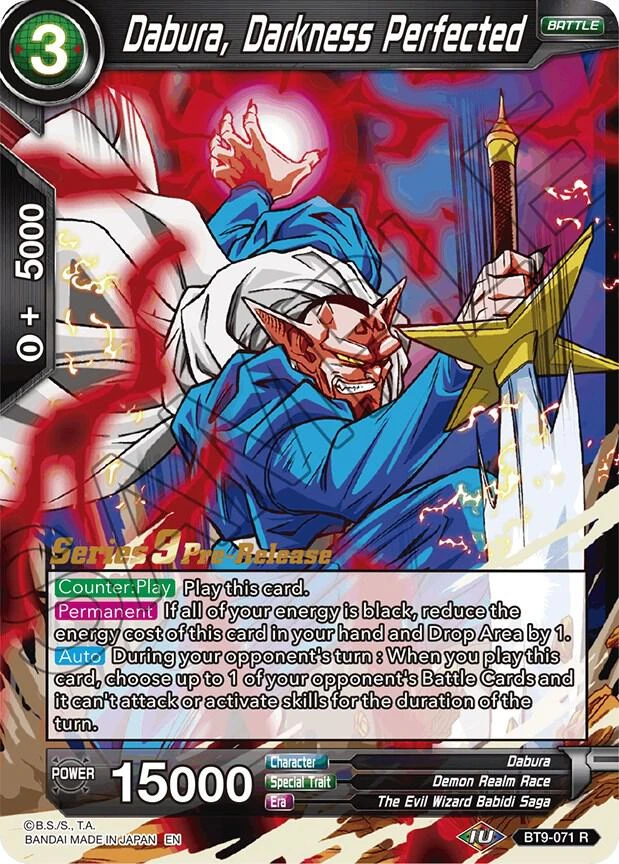 Dabura, Darkness Perfected [Pre-Release] #BT9-071