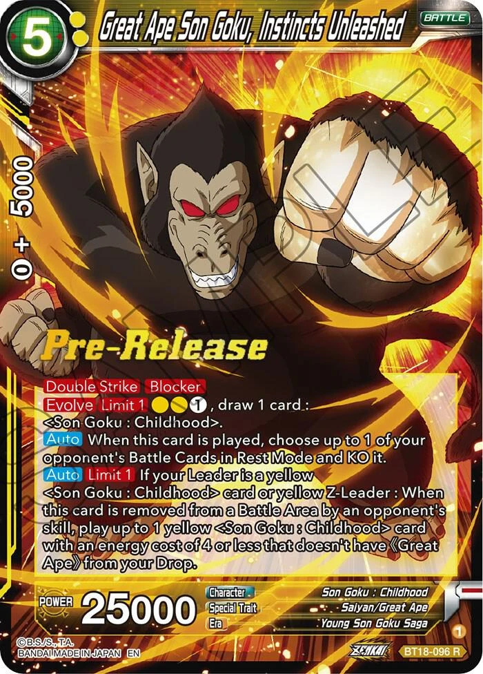 Great Ape Son Goku, Instincts Unleashed [Pre-Release] #BT18-096