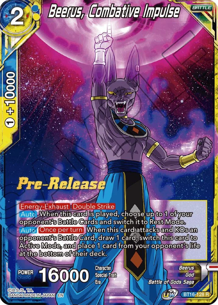 Beerus, Combative Impulse [Pre-Release] #BT16-128