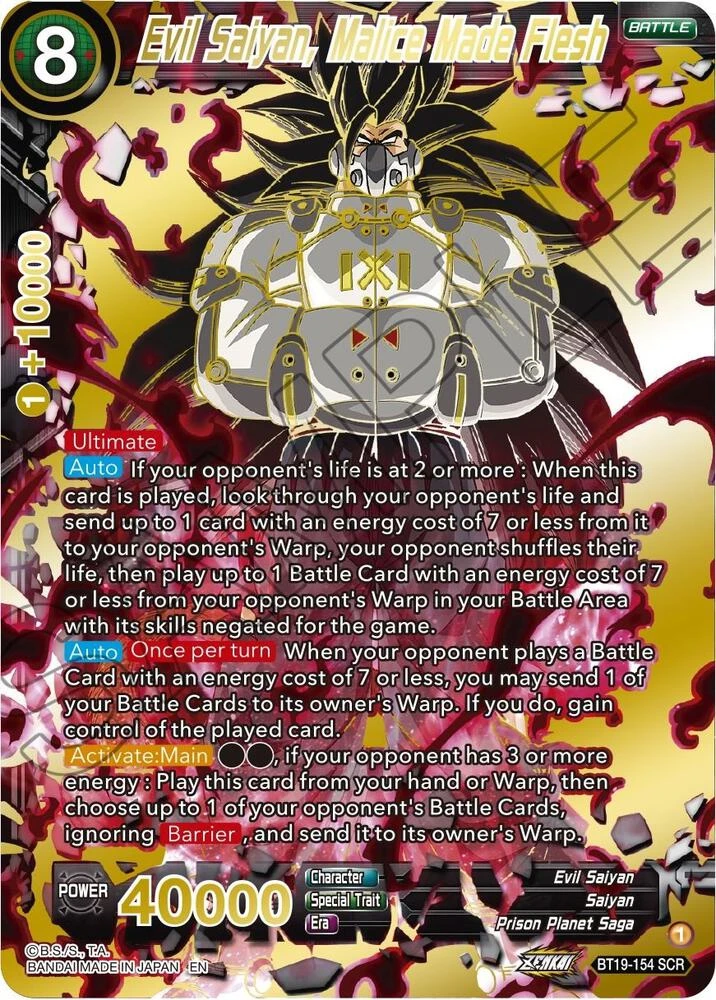 Evil Saiyan, Malice Made Flesh #BT19-154