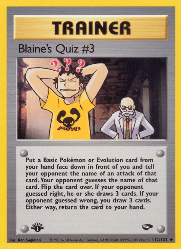 Blaine's Quiz #3 1st Edition #112