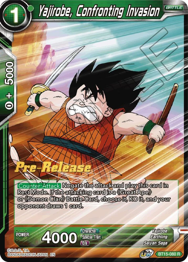 Yajirobe, Confronting Invasion [Pre-Release] #BT15-080