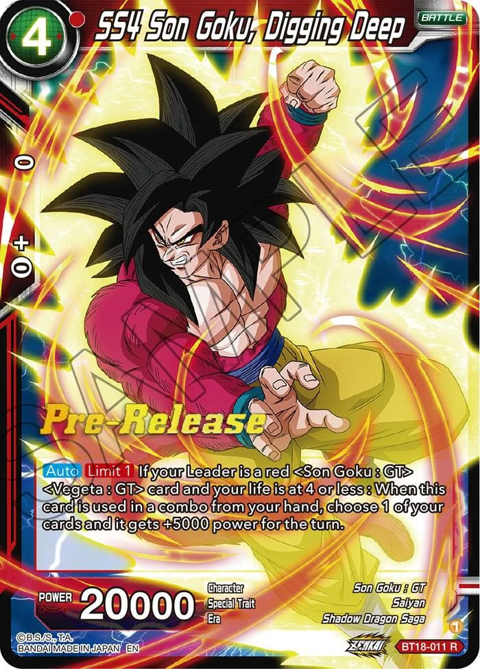 SS4 Son Goku, Digging Deep [Pre-Release] #BT18-011