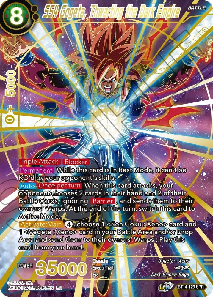 SS4 Gogeta, Thwarting the Dark Empire [SPR] #BT14-129